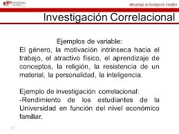 Ejemplos De Investigacion Correlacional