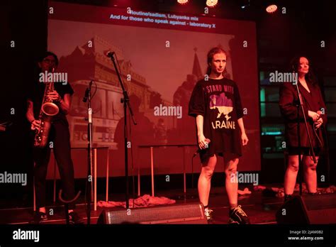 May 30th 2022 Zagreb Croatia Pussy Riot A Russian Feminist Protest Band Performing As Part