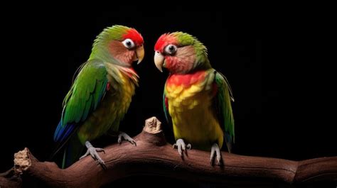 Premium AI Image | Intelligent colorful dwarf parrots that are sociable in portrait