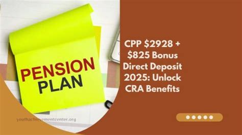 CPP 2928 825 Bonus Direct Deposit 2025 Unlock CRA Benefits Check