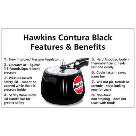 Buy Hawkins Contura Hard Anodised Black Inner Lid Pressure Cooker