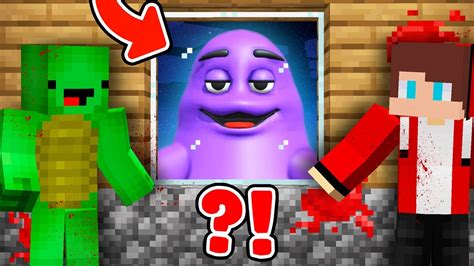 Scary Grimace Shake Attacked Jj And Mikeys House In Minecraft