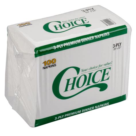 Choice X White Ply Dinner Napkin Pack