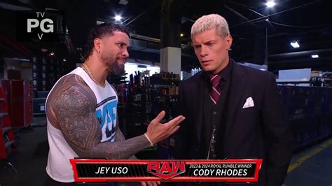 Jey Uso Habla Con Cody Rhodes En Backstage WWE Raw 18 03 2024 En