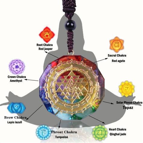 Spoo Design Chakra Anh Nger Mit Regenbogen Steinen Und Shri Yantra