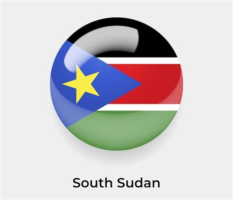 Premium Vector South Sudan Flag Glossy Bubble Icon Vector Illustration