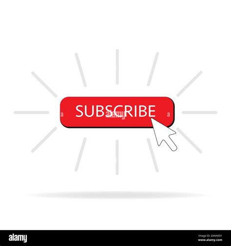 Subscribe Button Color With Arrow Cursor And Shadow Vector