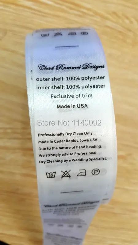 Free Shipping Customized Clothing Care Labels Garment Silk Printed Tags