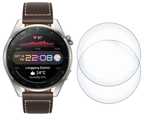 Стекло защитное гибридное Krutoff для смарт часов Huawei Watch 3 Pro 2