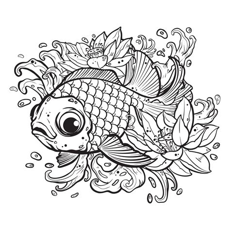 Black tattoo fish on white background 22130753 Vector Art at Vecteezy