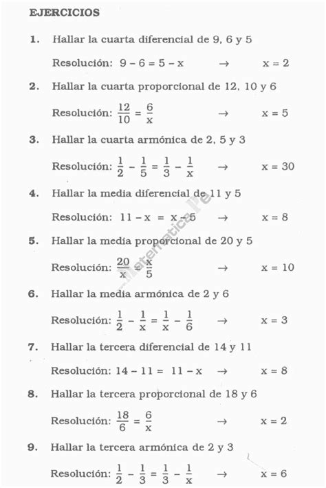 Razones Y Proporciones Ejercicios Resueltos De Secundaria O Media Pdf