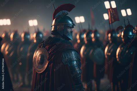 A Roman legion was a large military unit of the Roman army preparing for battle at night. Neural ...