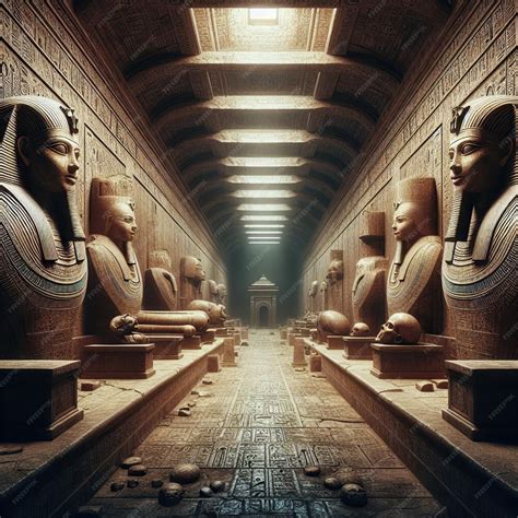 Premium Photo | Mysterious corridor inside a pyramid in ancient Egypt ...