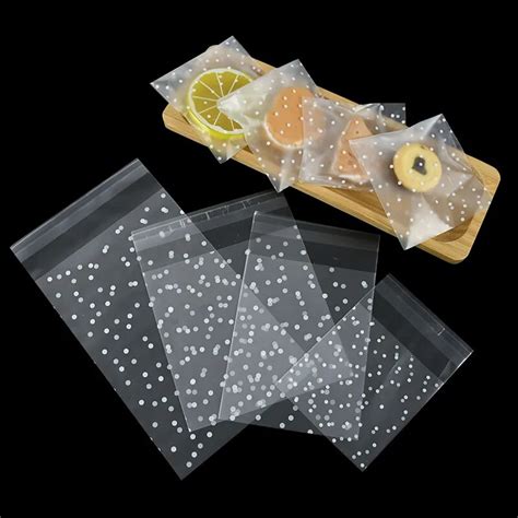 Bolsa De Pl Stico Transparente Con Lunares Para Dulces Paquete De