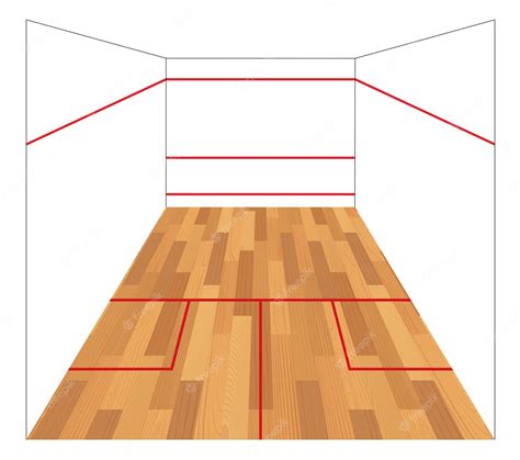 Premium Vector Squash Court With Red Line Marking Wooden Parquet And