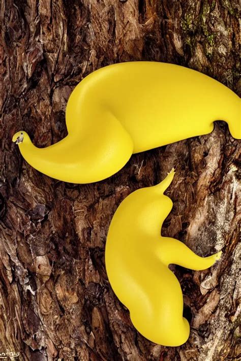 A Brilliant Yellow Banana Slug With Deer Antlers Stable Diffusion