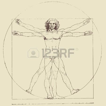 Leonardo Da Vinci S Vitruvian Man Vector Drawing Da Vinci Vitruvian