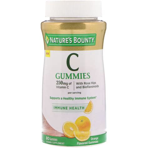 Natures Bounty Vitamin C Gummies Orange Flavored 250 Mg 80 Gummies