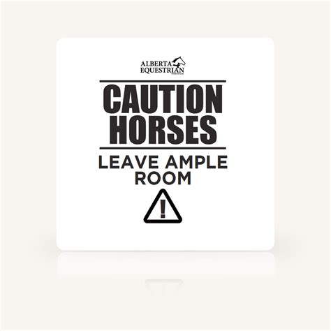 Caution Horses Trailer Decal Alberta Equestrian Federation