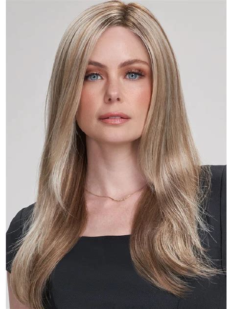 Blonde Lisse Longue Con U Sans Frange Cheveux Synth Tique De