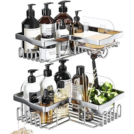 Amazon Nieifi Adhesive Corner Shower Caddy Shelf Basket Rack With