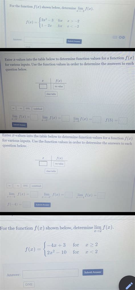 Solved For The Function F X Shown Below Determine Lim F X F Z