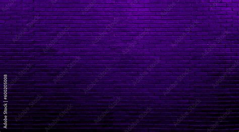 Neon Purple Brick Wall Texture For Pattern Background Abstract Architectural Wide Panorama