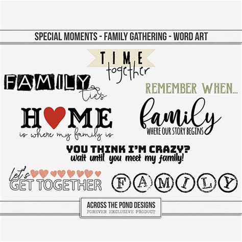 Special Moments - Family Gathering Word Art | Digital Art