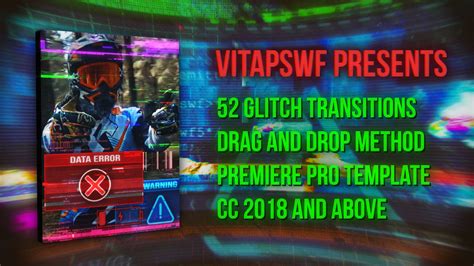 52 Drag And Drop Glitch Transitions Premiere Pro Template Filtergrade