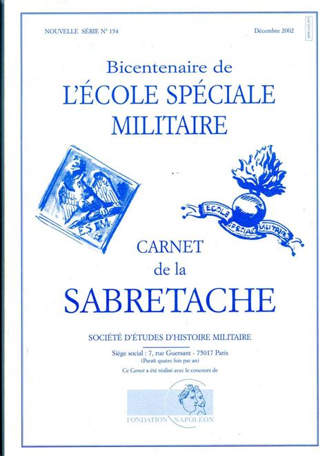 Carnet De La Sabretache Bicentenaire De L Cole Sp Ciale Militaire