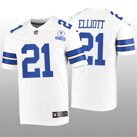 Dallas Cowboys Ezekiel Elliott White Vapor Limited Jersey 60th