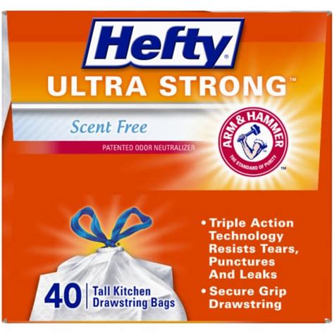 Hefty® Ultra Strong™ Scent Free Tall Kitche Drawstring Trash Bags 40