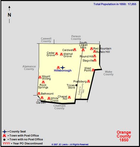 Orange County, NC - 1850