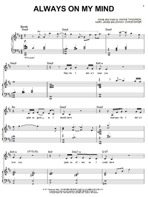 Always On My Mind By Michael Buble Sheet Music For Piano Vocal At