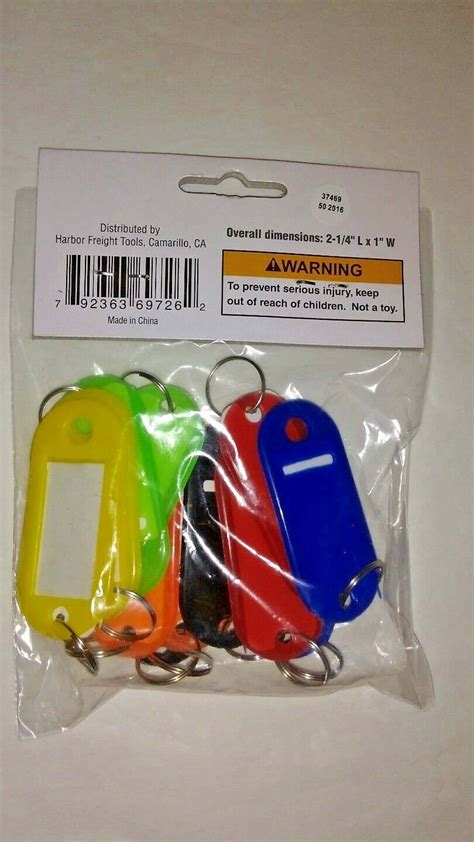 Hft Color Coded Key Rings 12pc Wtwelve Labels Wclear Covers Lot Of Twot003