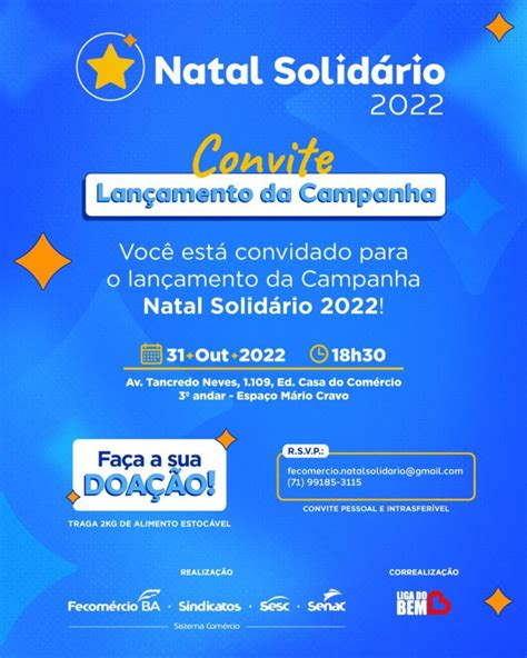 Fecomércio BA faz evento de lançamento da campanha Natal Solidário 2022