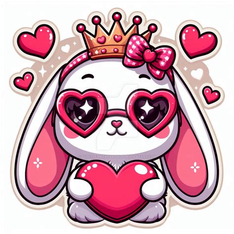 Sweet Valentine Rabbit Digital Illustration Bunny By Rebelsfantasyworld On Deviantart