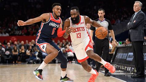 Harden Scores 59 Points Rockets Outlast Wizards In High Scoring Game