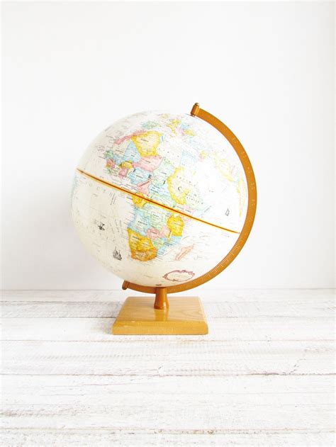 Vintage Textured World Globe Replogle Globe By Leroy M Etsy