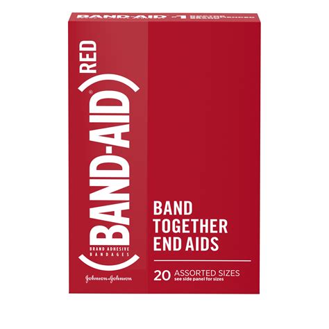 Band-Aid Brand Adhesive Bandages, (Red) Designs, Assorted Sizes, 20 ct - Walmart.com - Walmart.com