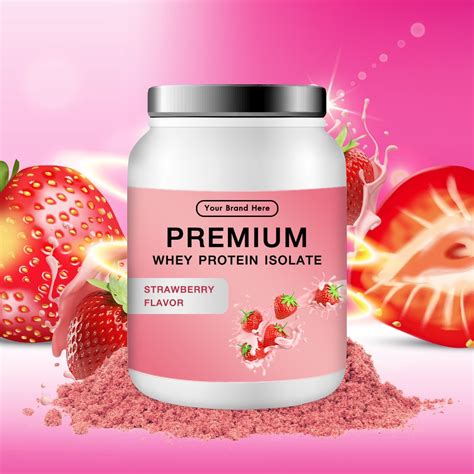 Premium Whey Protein Isolate Strawberry Flavor Private Label And Oem Services