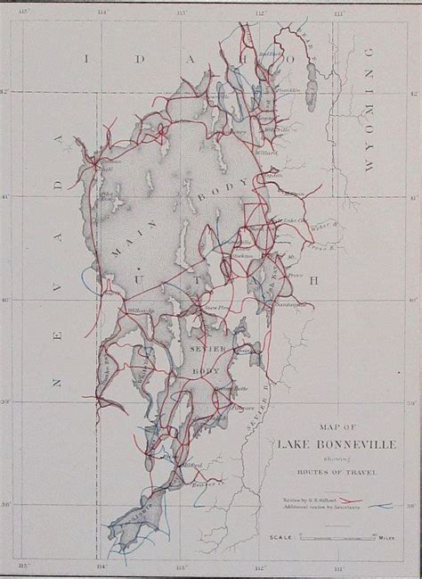 1890 Lake Bonneville Map Sevier & Escalante Bay Shows Routes | Etsy ...