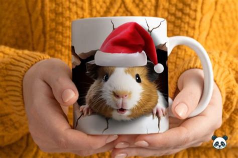 3d Christmas Pig Mug Wrap Graphic By Pandastic · Creative Fabrica