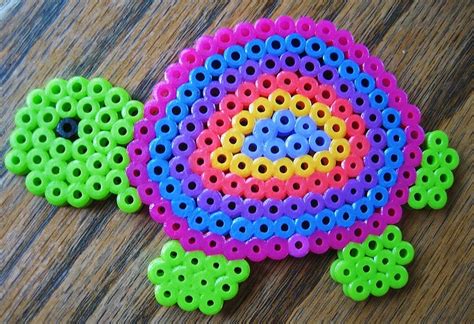 Perler Bead Colorful Turtle Çocuklara Hama boncuk ve Hama