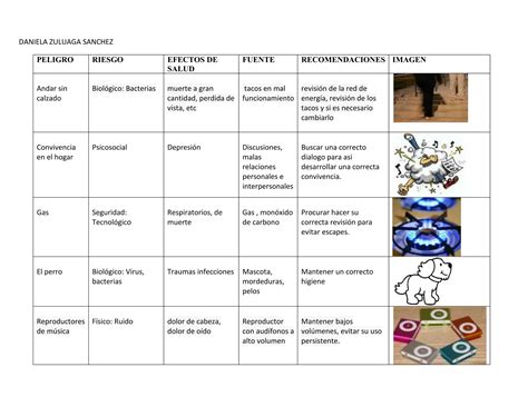 Tabla De Riesgos Salud Ocupacional PPT