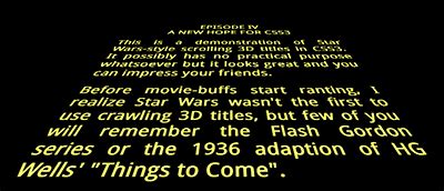 Star Wars 3D Scrolling Text in CSS3 — SitePoint