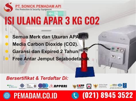 Isi Ulang Tabung APAR 3 Kg Carbon Dioxide CO2 Semua Merk MRT E