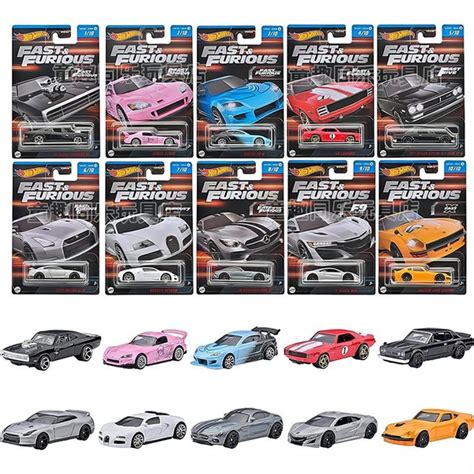 Машинка коллекционная Mattel Hot Wheels Fast Furious HNR88 9C6C Десять машин купить с