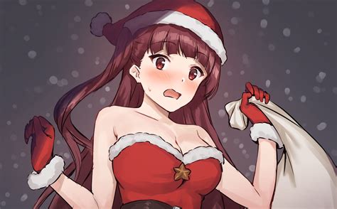 473551 Digital Art Wa2000 Girls Frontline Christmas Cleavage