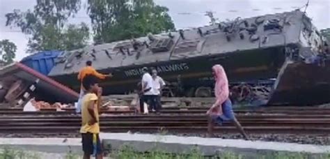 Goods Train Hits Stationary Freight Coaches In Bengal